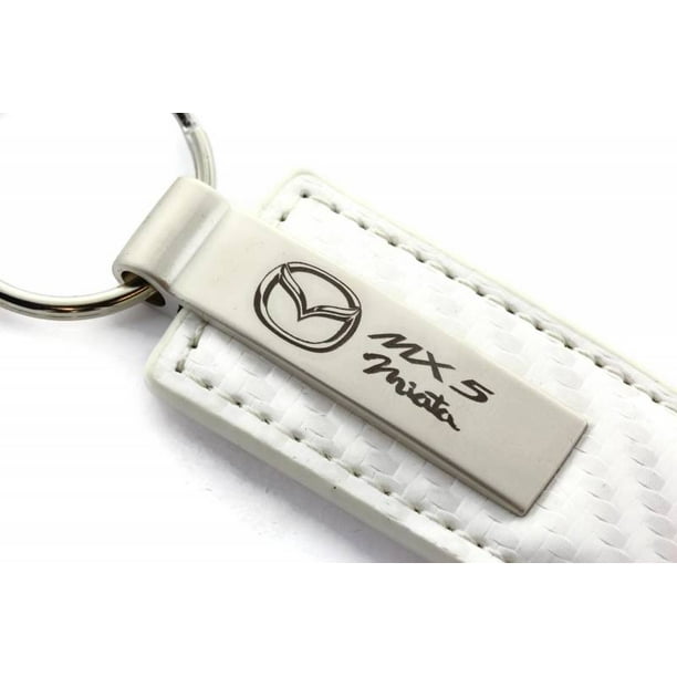Au-Tomotive Gold INC Mazda Miata MX5 Black Carbon Fiber Texture Leather Key Chain Au-Tomotive Gold INC Mazda Miata MX5 Black Carbon Fiber Texture Leather Key Chain